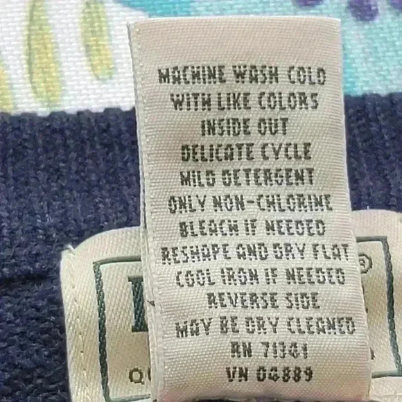 Eddie Bauer Navy Blue Crew Neck Sweater Lambs Wool Men's Size Large - Picture 5 of 7